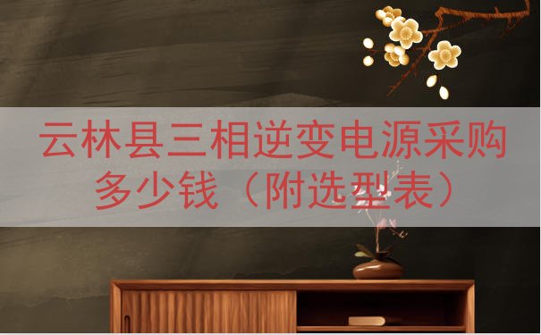 云林县三相逆变电源采购多少钱（附选型表）