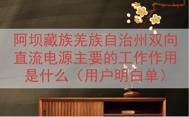 阿坝藏族羌族自治州双向直流电源主要的工作作用是什么（用户明白...
